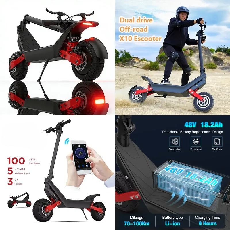 Powerful 2000W Dual Motor X10  - огляд і ціна Electric Scooter Adults